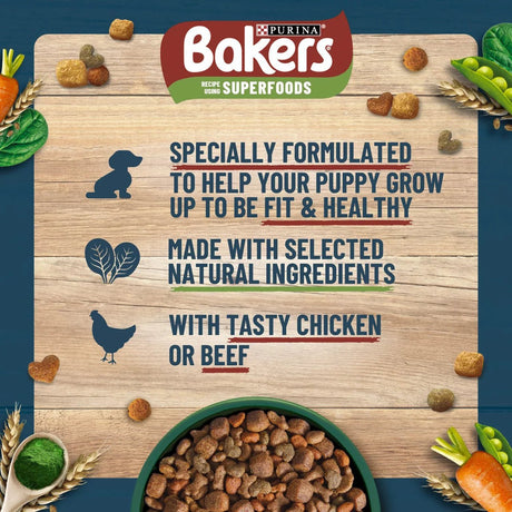 Bakers Puppy Chicken with Veg Dry Dog Food, Bakers, 12.5 kg