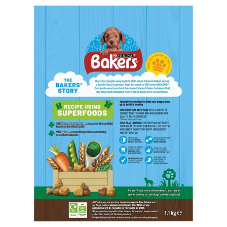 Bakers Puppy Chicken with Veg Dry Dog Food, Bakers, 5 x 1.1kg