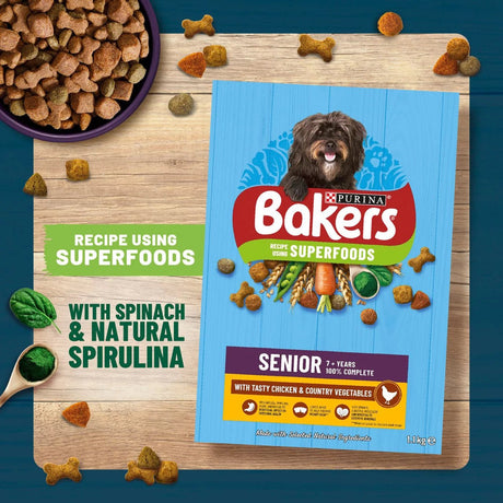 Bakers Senior Dry Dog Food Chicken & Veg, Bakers, 12.5 kg