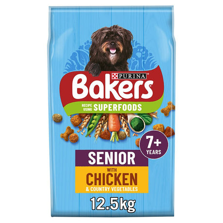 Bakers Senior Dry Dog Food Chicken & Veg, Bakers, 12.5 kg