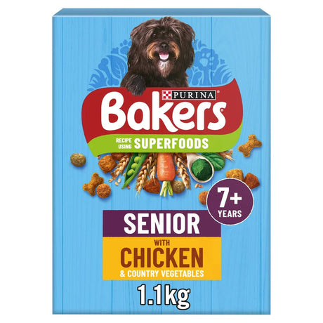 Bakers Senior Dry Dog Food Chicken & Veg, Bakers, 5 x 1.1kg