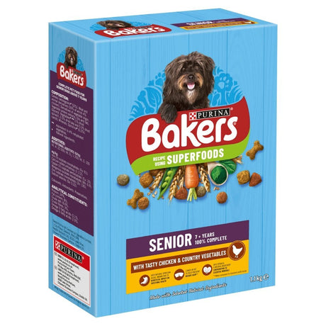 Bakers Senior Dry Dog Food Chicken & Veg, Bakers, 5 x 1.1kg