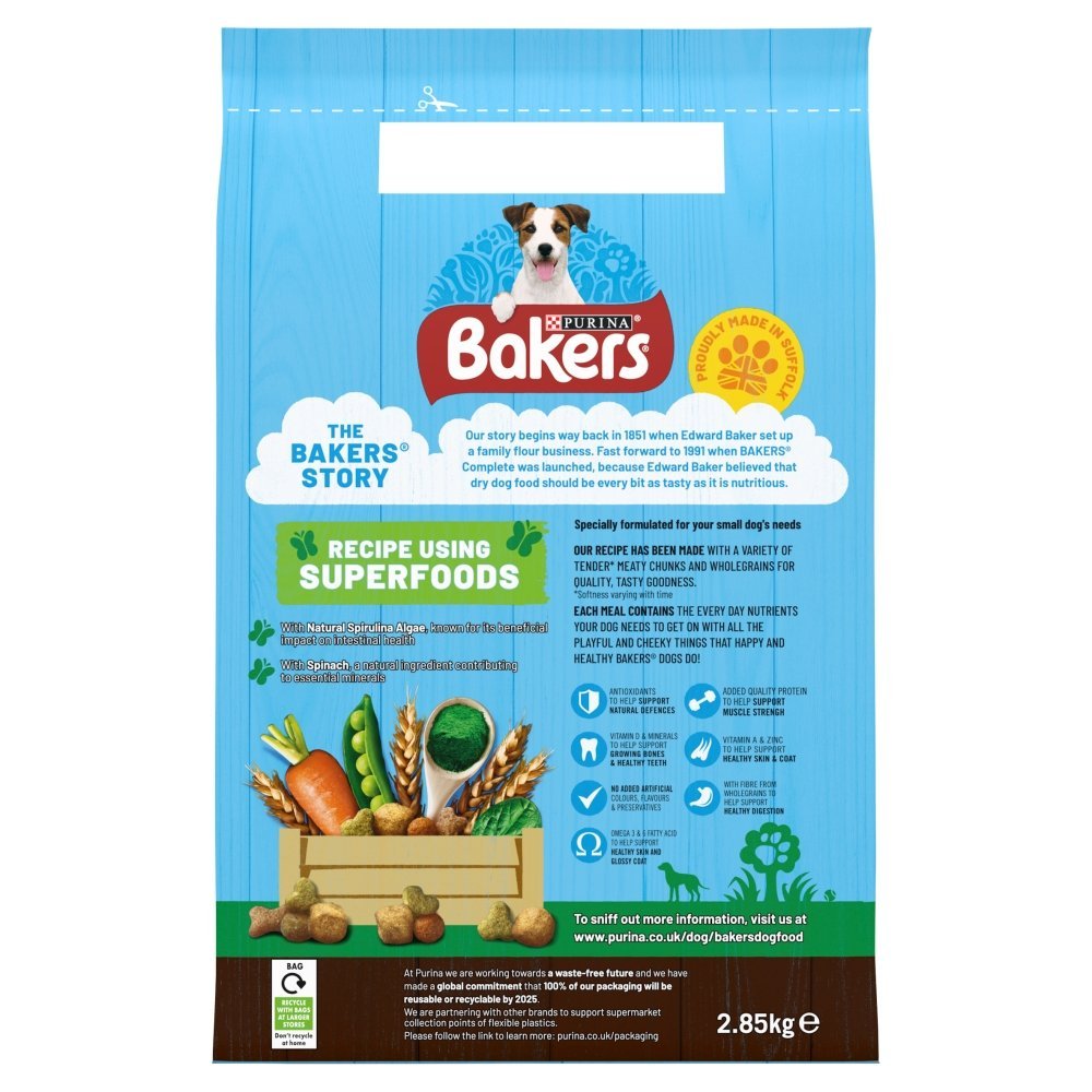 Bakers Small Dog Dry Food with Beef & Veg, Bakers, 2.85 kg