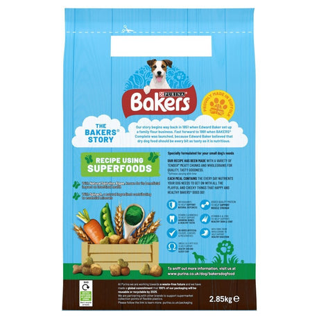 Bakers Small Dog Dry Food with Beef & Veg, Bakers, 2.85 kg