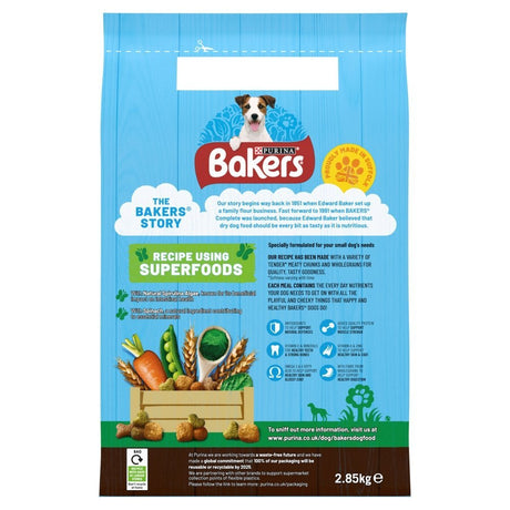 Bakers Small Dog Dry Food with Chicken & Veg, Bakers, 2.85 kg