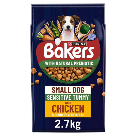 Bakers Small Dog Sensitive Tummy Dry Food with Chicken - 2.7 kg, Bakers,