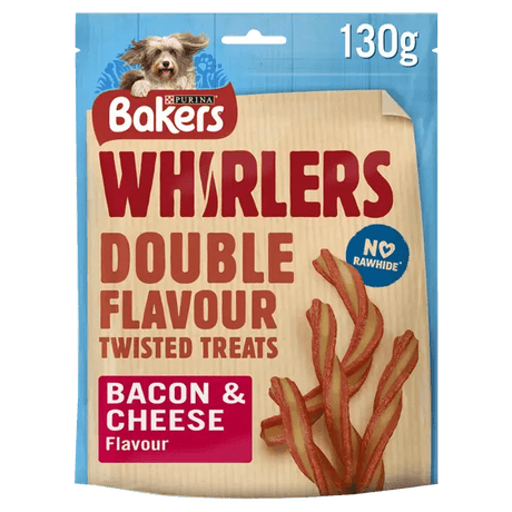 Bakers Whirlers Bacon & Cheese Dog Treats, Bakers, 6 x 130g