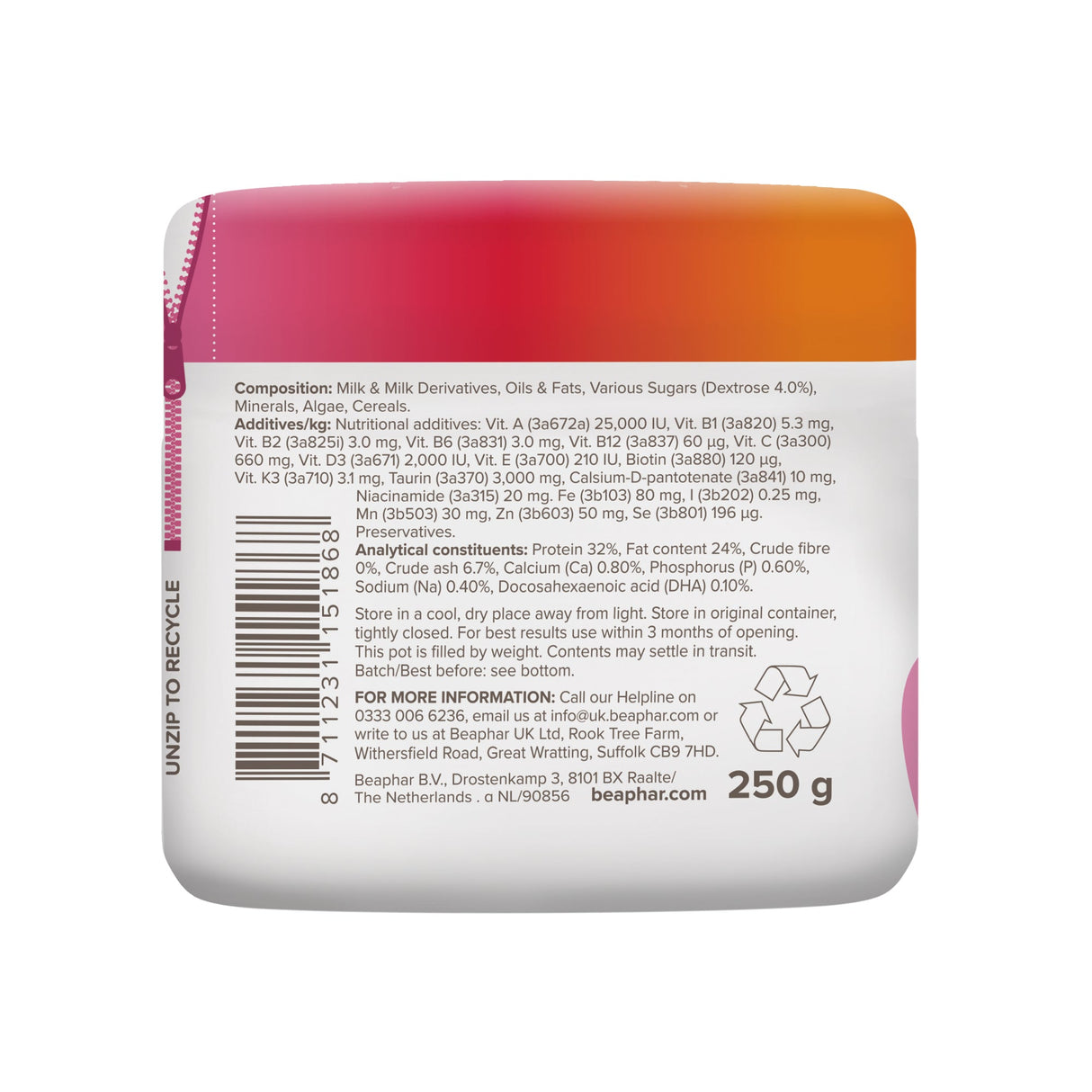 Beaphar Lactol Milk Replacer for Kittens – 250g, Beaphar,