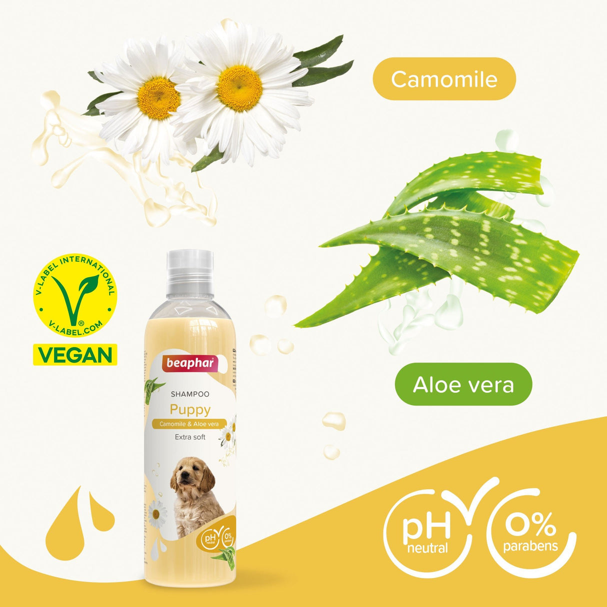 Beaphar Puppy Shampoo with Camomile & Aloe Vera - 6 x 250ml, Beaphar,