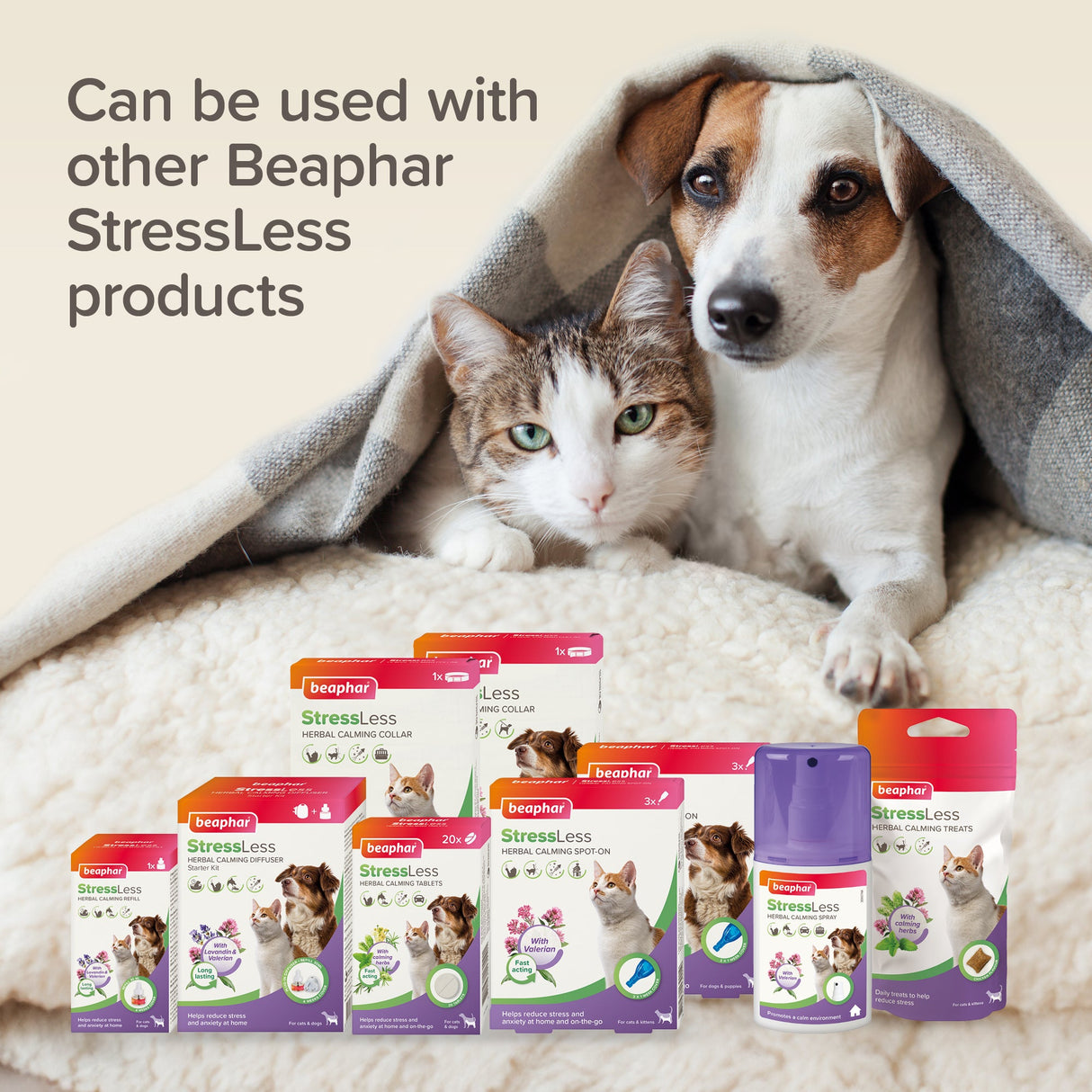 Beaphar StressLess Herbal Calming Tablets for Cats & Dogs - 20 Tablets x 6, Beaphar,