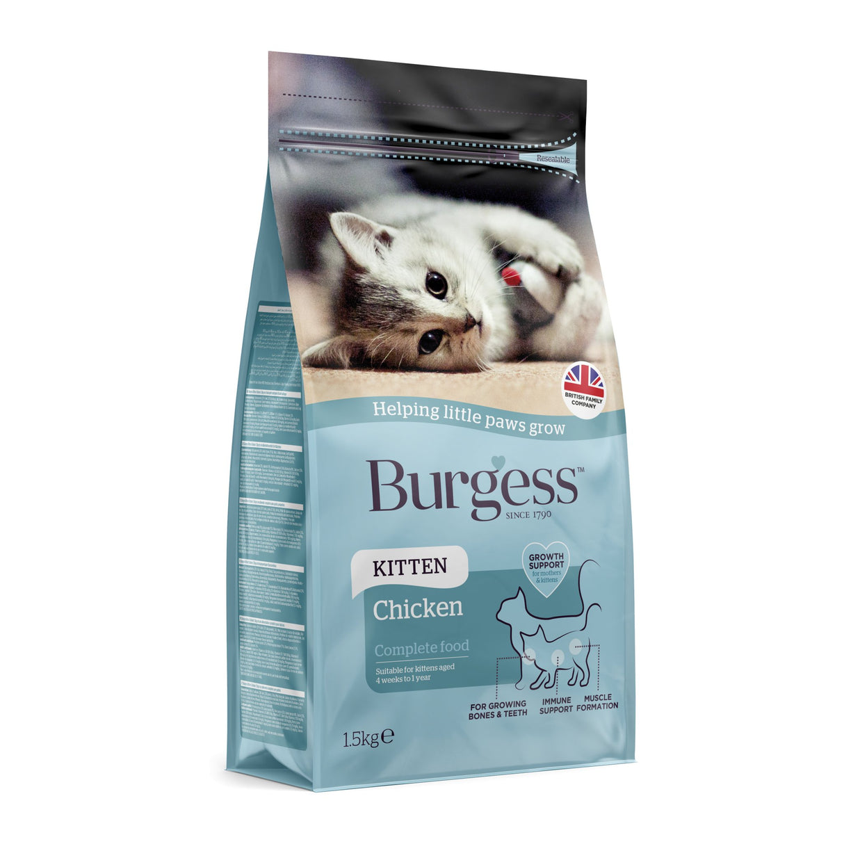 Burgess Kitten with Chicken Dry Food - 1.5 kg, Burgess,