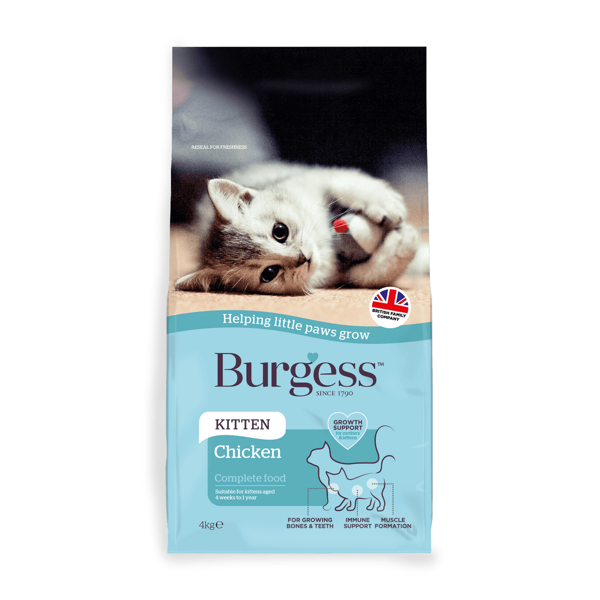 Burgess Kitten with Chicken Dry Food, Burgess, 4 kg