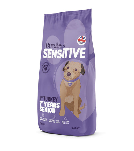 Burgess Sensitive Senior 7+ Dog Turkey, Burgess, 12.5 kg