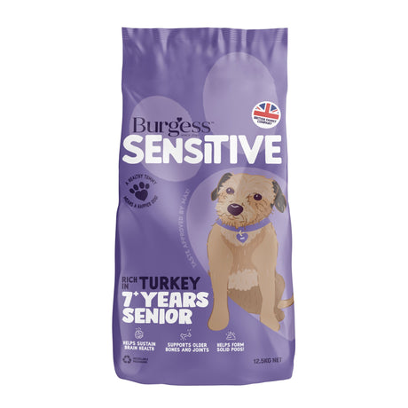 Burgess Sensitive Senior 7+ Dog Turkey, Burgess, 12.5 kg