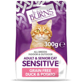 Burns Adult & Senior Cat Sensitive Grain Free Duck & Potato, Burns, 300g