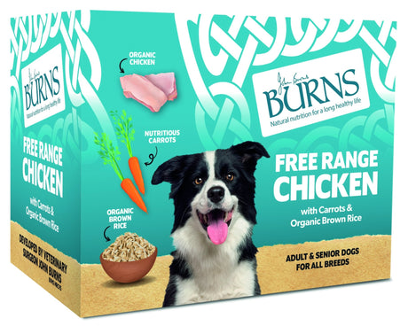 Burns Wet Dog Food Trays Free Range Chicken with Carrots & Brown Rice, Burns, 6x395g