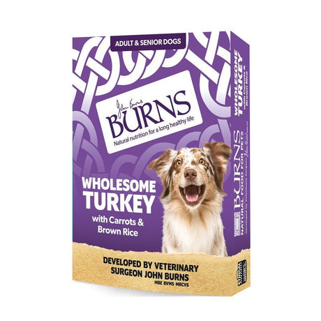 Burns Wholesome Turkey with Carrots & Brown Rice Wet Dog Food Trays, Burns, 8 x 395 g