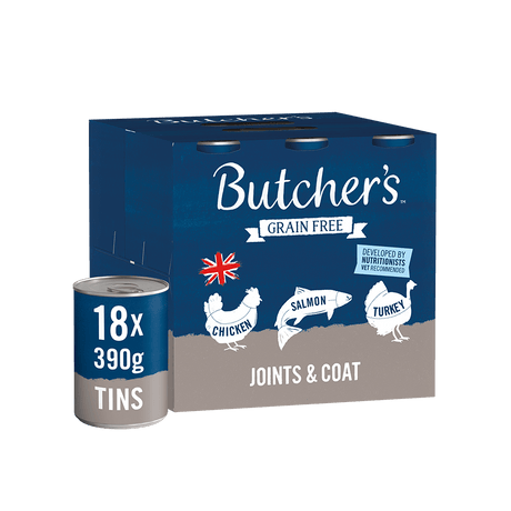 Butcher's Grain Free Joints & Coat Mixed Wet Adult Dog Food Tins, Butcher's, 18 x 390g