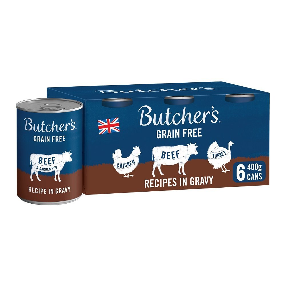 Butcher's Grain Free Recipes in Gravy Adult Wet Dog Food Tins, Butcher's, 4x (6x400g)