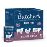 Butcher's Grain Free Recipes in Jelly Adult Wet Dog Food Tins, Butcher's, 18 x 400g