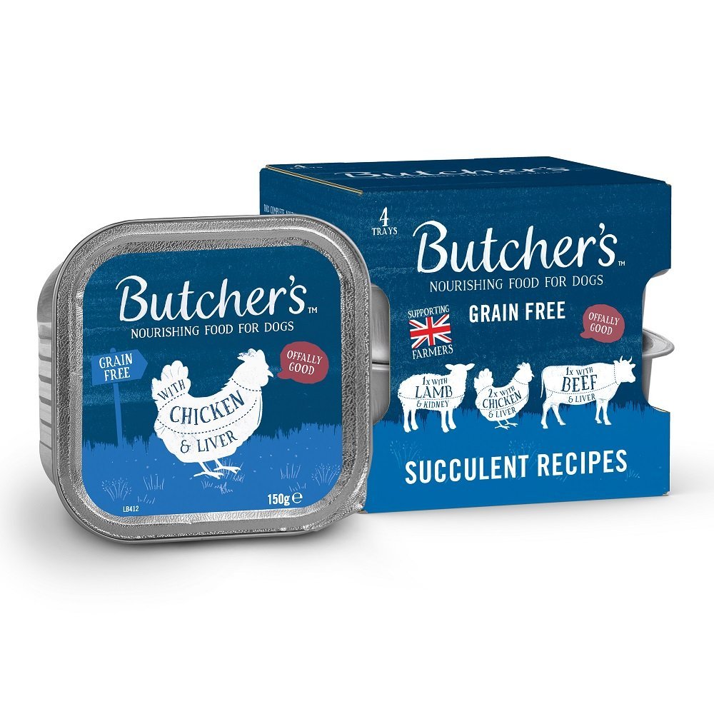 Butcher's Grain Free Succulent Recipes Adult Wet Dog Food Trays, Butcher's, 6x (4x150g)