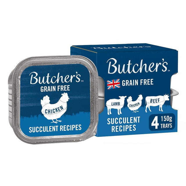 Butcher's Grain Free Succulent Recipes Adult Wet Dog Food Trays, Butcher's, 6x (4x150g)