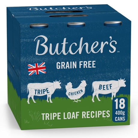 Butcher's Grain Free Tripe Loaf Recipes Wet Adult Dog Food Tins, Butcher's, 18 x 400g