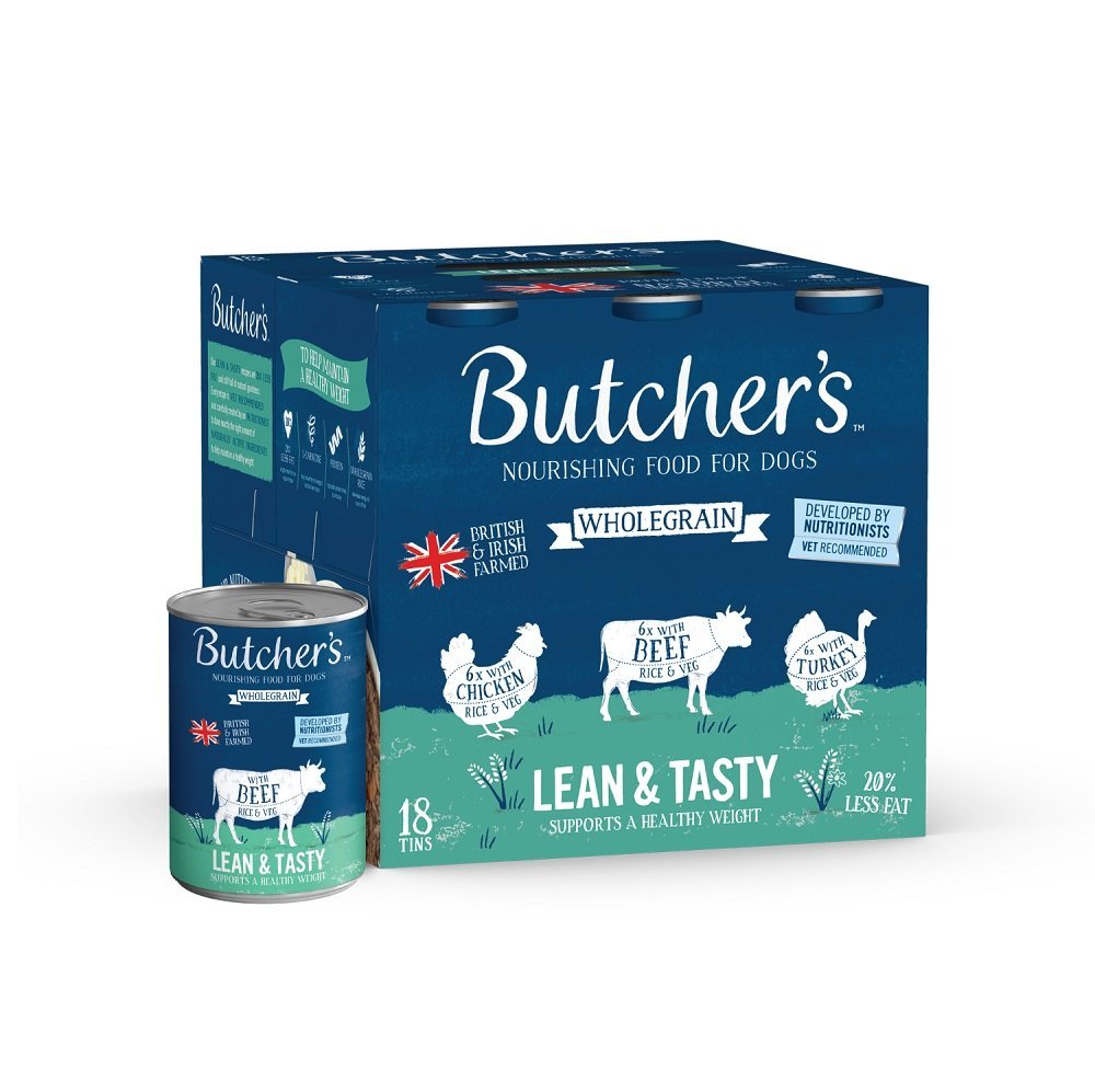 Butcher's Lean & Tasty Wholegrain Wet Adult Dog Food Tins, Butcher's, 18 x 390g