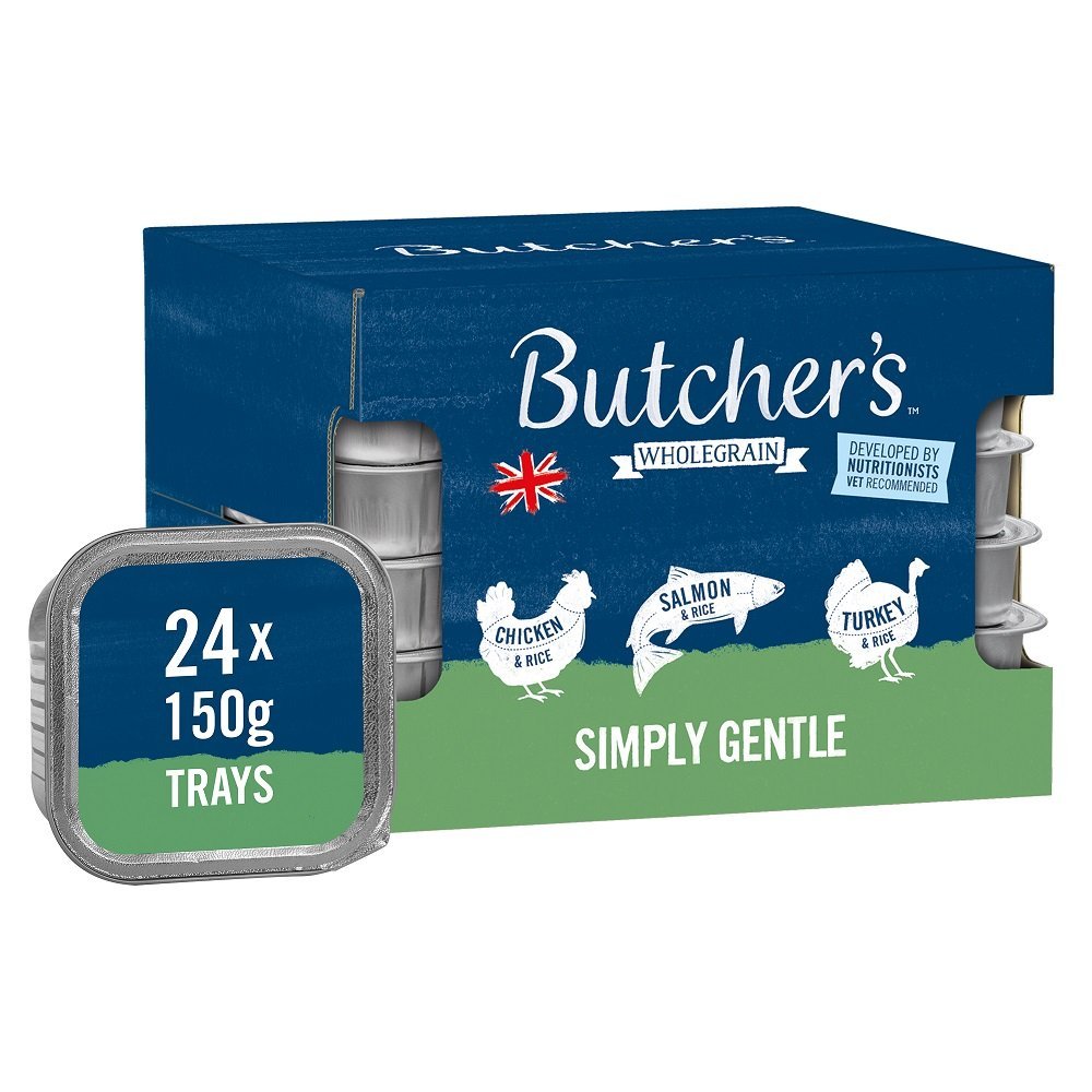 Butcher's Wholegrain Simply Gentle Wet Adult Dog Food Trays, Butcher's, 24 x 150g