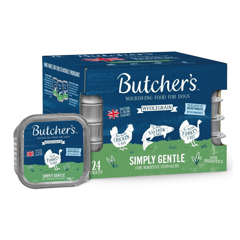 Butcher's Wholegrain Simply Gentle Wet Adult Dog Food Trays, Butcher's, 24 x 150g