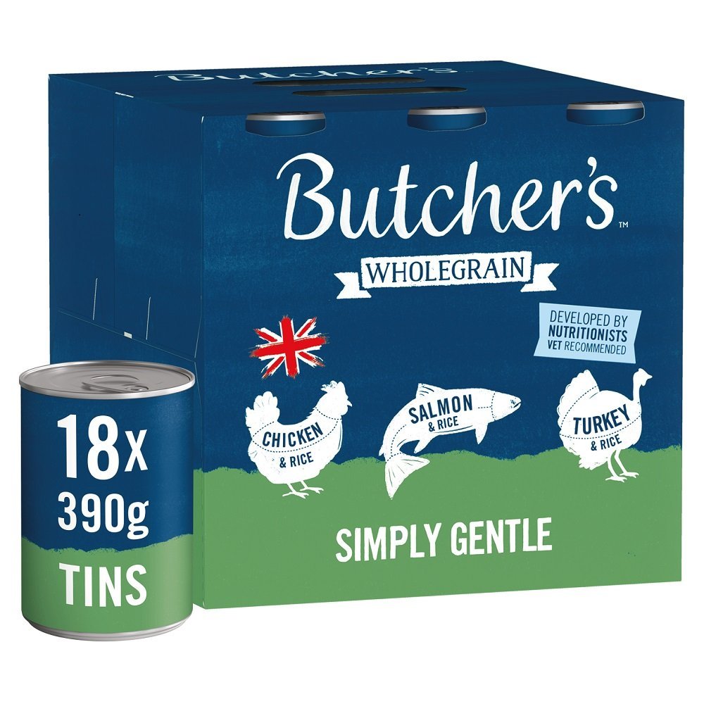 Butcher's Wholegrain Simply Gentle Wet Dog Food Tins, Butcher's, 18 x 390g