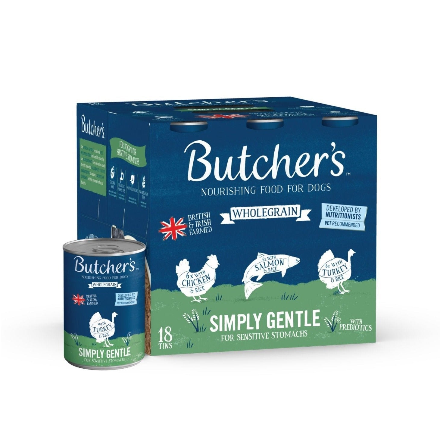 Butcher's Wholegrain Simply Gentle Wet Dog Food Tins, Butcher's, 18 x 390g