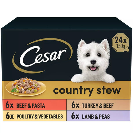 Cesar Country Stew Tray Mixed Selection in Gravy - 24 x 150g Adult Wet Dog Food, Cesar,