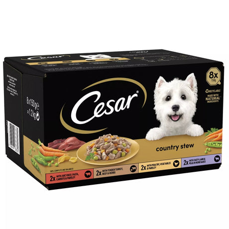 Cesar Country Stew Tray Mixed Selection in Gravy - 24 x 150g Adult Wet Dog Food, Cesar,