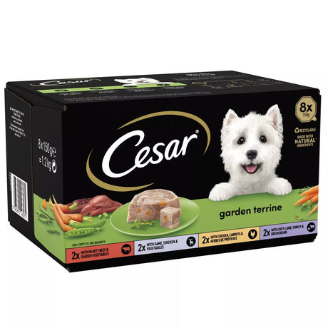 Cesar Garden Terrine Mixed Selection in Loaf Dog Food Trays - 24 x 150g, Cesar,