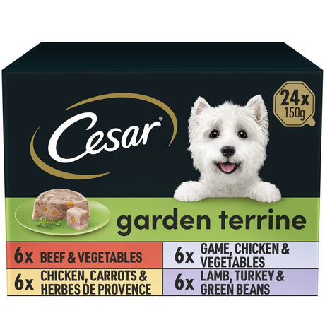 Cesar Garden Terrine Mixed Selection in Loaf Dog Food Trays - 24 x 150g, Cesar,