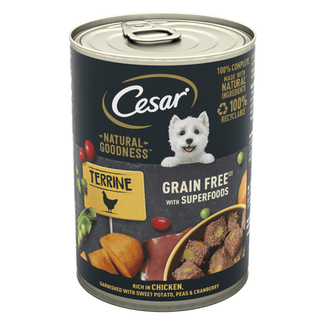 Cesar Natural Goodness Grain - Free Tins Chicken & Veg in Loaf - 6 x 400g, Cesar,