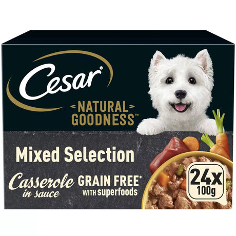 Cesar Natural Goodness Grain Free Variety Pack Wet Dog Food in Casserole Trays, Cesar, 24 x Bundle