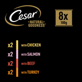 Cesar Natural Goodness Grain Free Variety Pack Wet Dog Food in Casserole Trays, Cesar, 3x (8x100g)