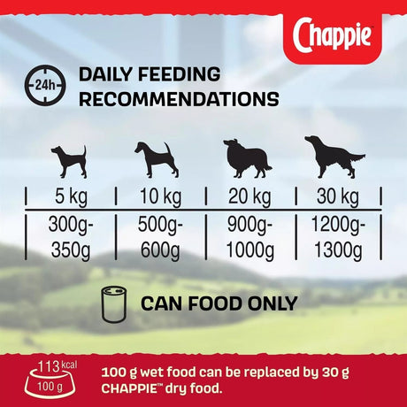 Chappie Original Adult Wet Dog Food Tins - 12 x 412g, Chappie,