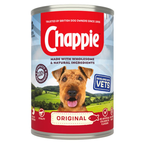 Chappie Original Adult Wet Dog Food Tins - 12 x 412g, Chappie,