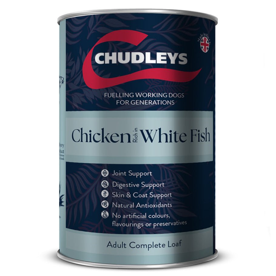 Chudleys Chicken Rich in White Fish Complete Wet Adult Working Dog - 12 x 395g, Chudleys,