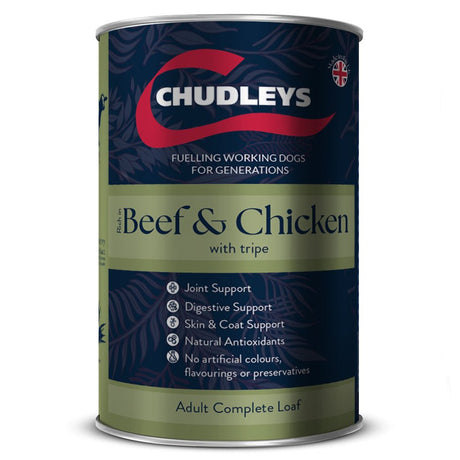 Chudleys Rich in Beef & Chicken with Tripe Complete Wet Adult Working Dog - 12 x 395g, Chudleys,