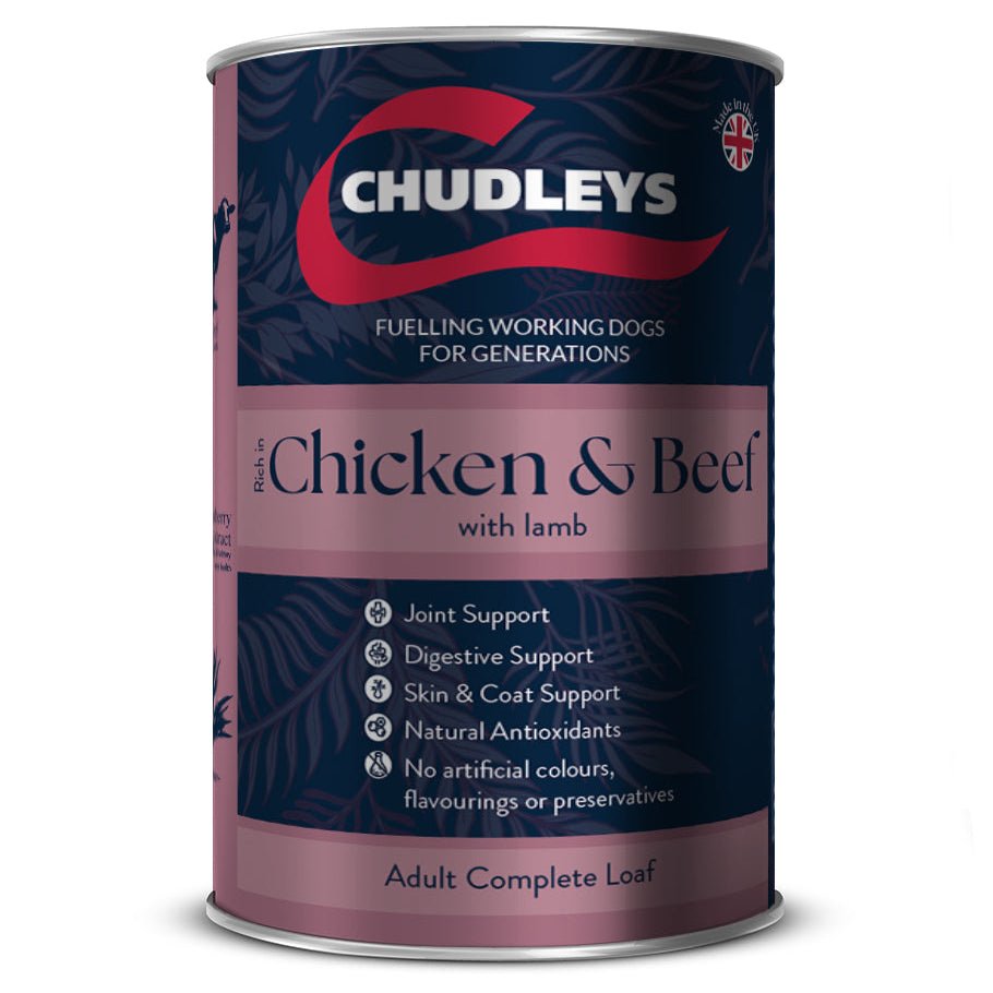 Chudleys Rich in Chicken & Beef with Lamb Complete Wet Adult Working Dog - 12 x 395g, Chudleys,