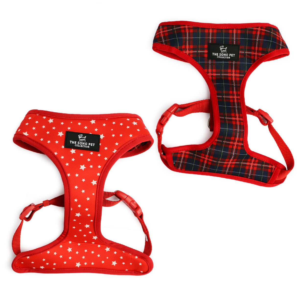 Ancol Soho Red Tarten or Star Reversible Dog Harness