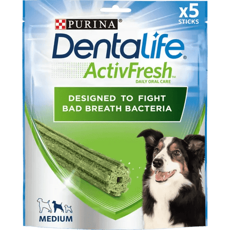 Dentalife ActivFresh Medium Dog Treat Dental Chew, PURINA DentaLife, 30 Sticks (6 Packs)