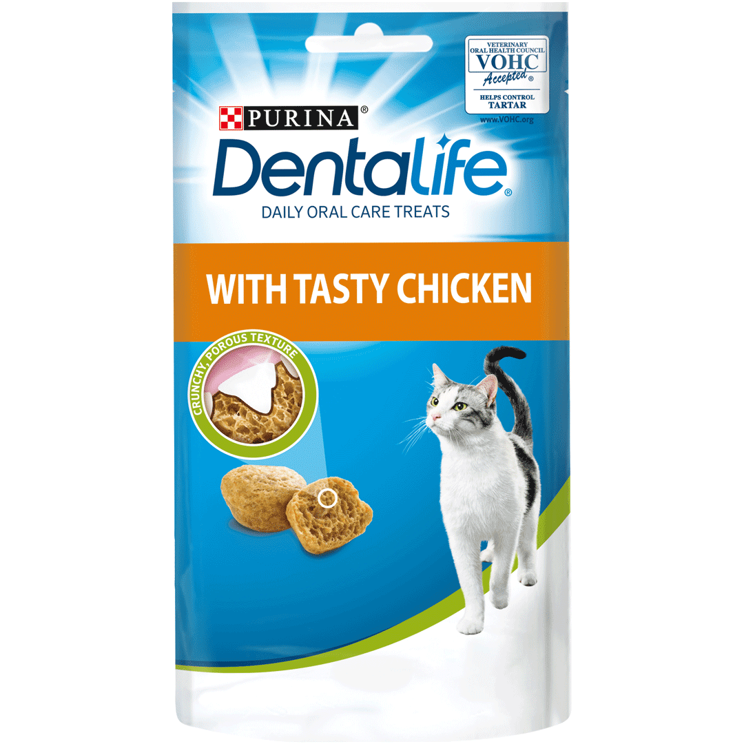 DentaLife Dental Chicken Cat Treats, PURINA DentaLife, 8x40g