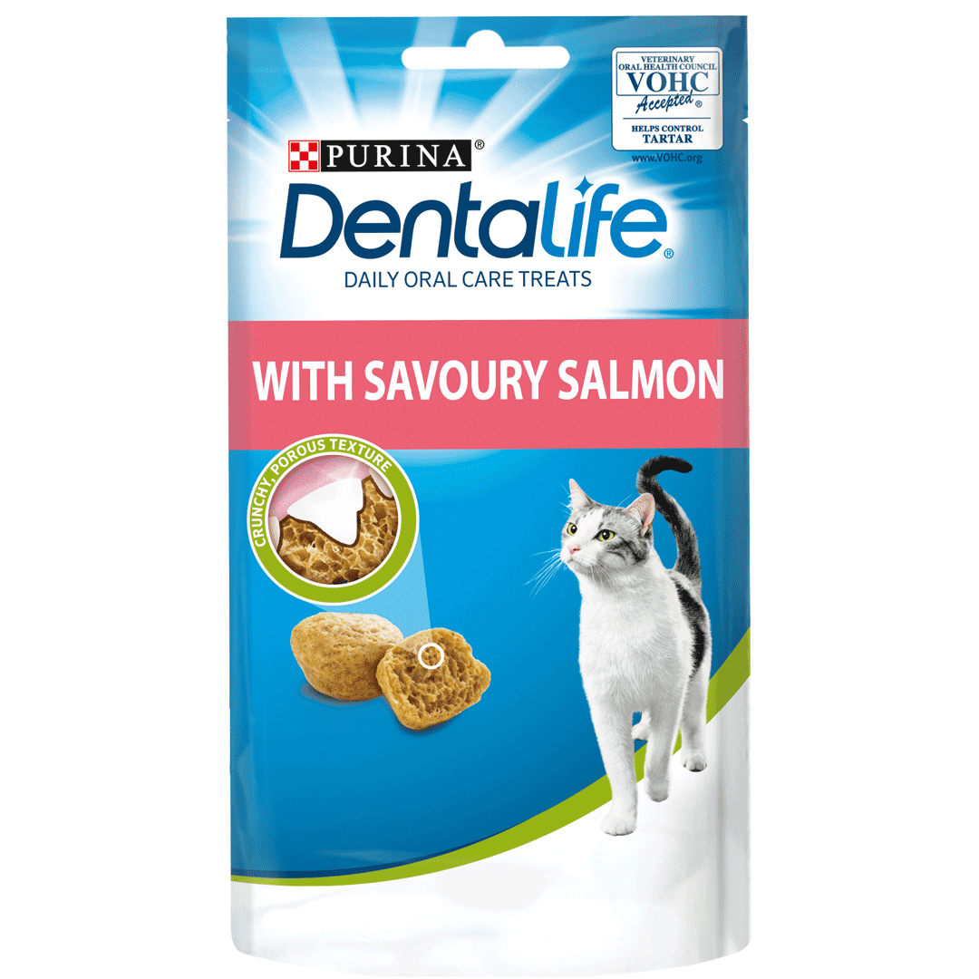 DentaLife Dental Salmon Cat Treats 8x40g, PURINA DentaLife,