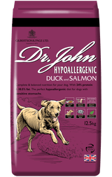 Dr. John Hypoallergenic Duck and Salmon Dry Adult Dog Food, Dr John, 12.5kg