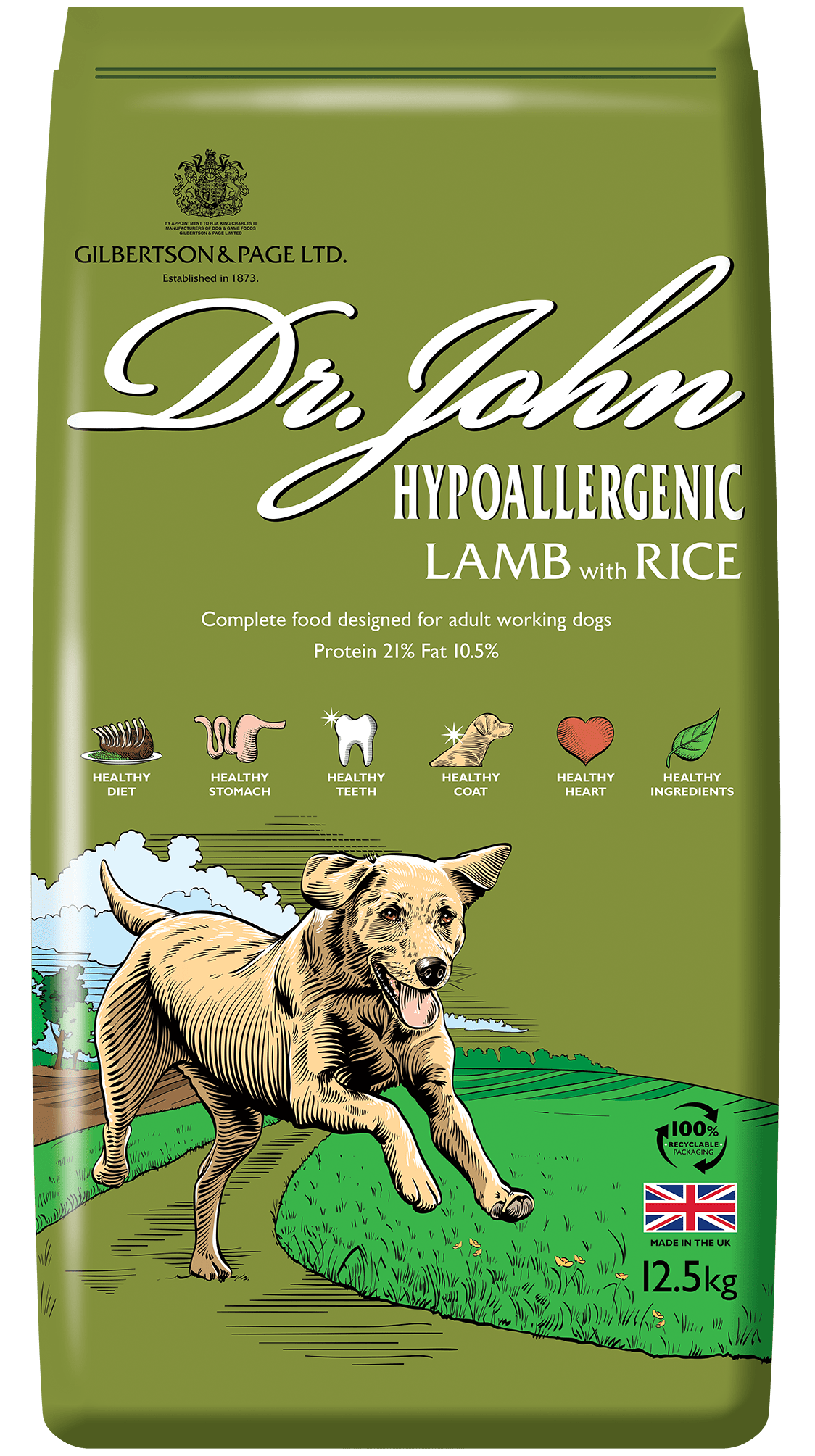 Dr John Hypoallergenic Lamb with Rice and Veg Dry Dog Food, Dr John, 12.5 kg